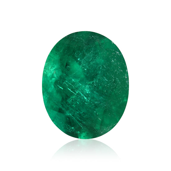 5.86 Carat Green COLOMBIAN Oval Emerald MUZO