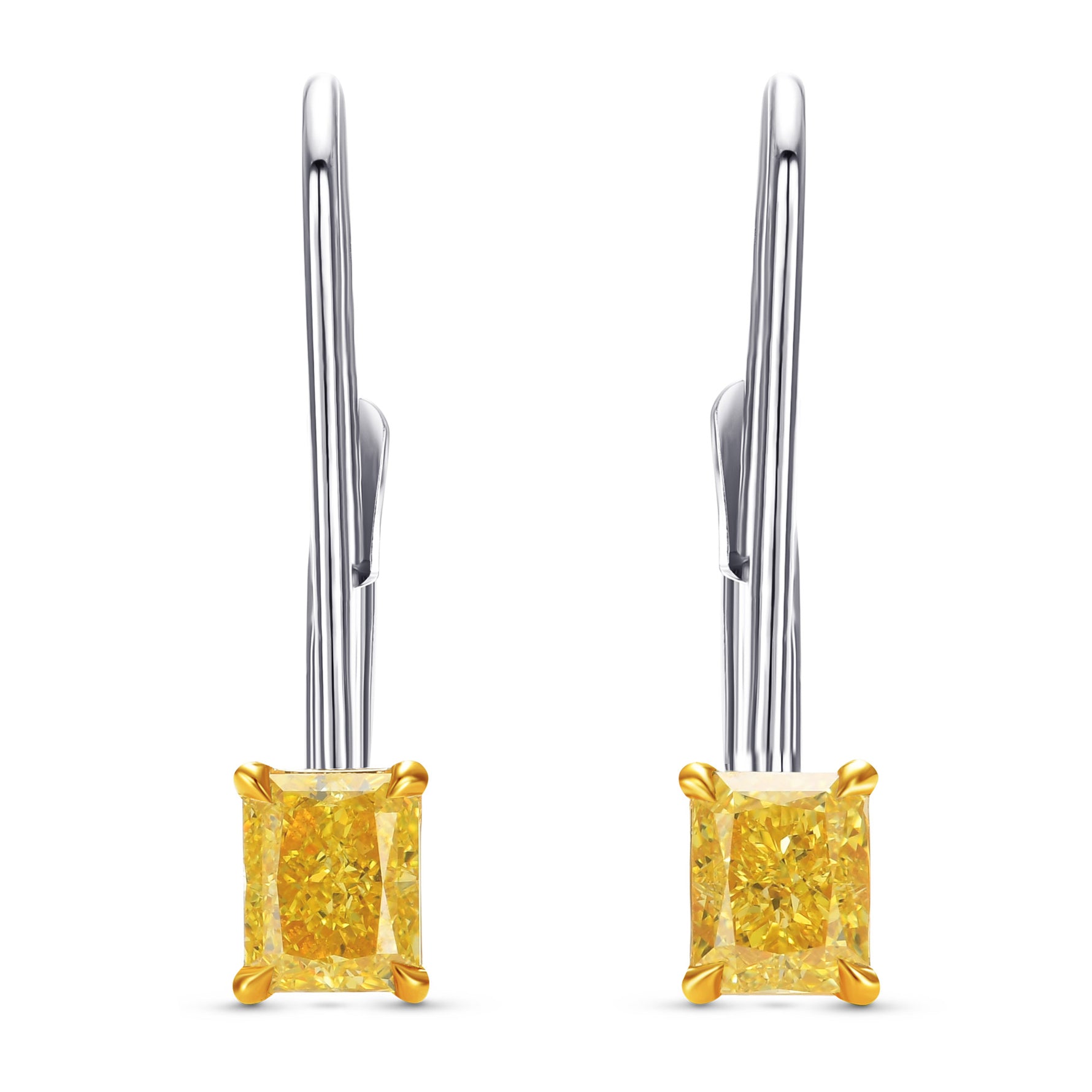 Diamond Drop Leverback Earrings