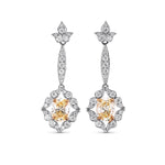 Fancy Light Yellow Oval Diamond Drop Earrings