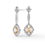 Fancy Light Yellow Oval Diamond Drop Earrings