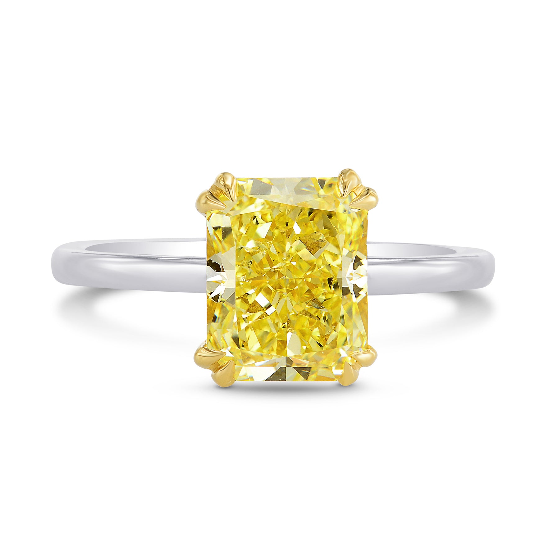 Cut-cornered Double Prong Solitaire Ring Setting