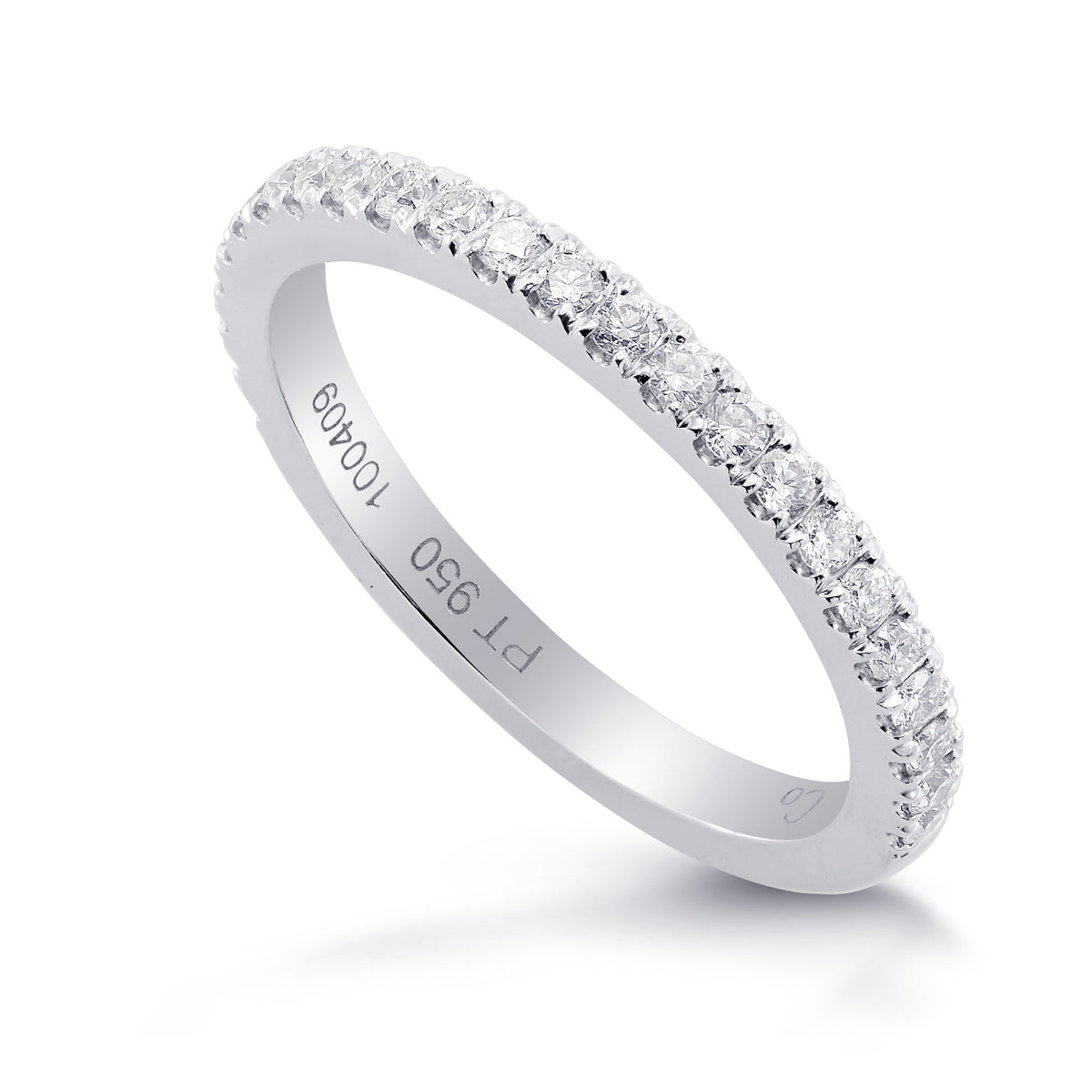 Platinum Diamond Half-Eternity Wedding Band
