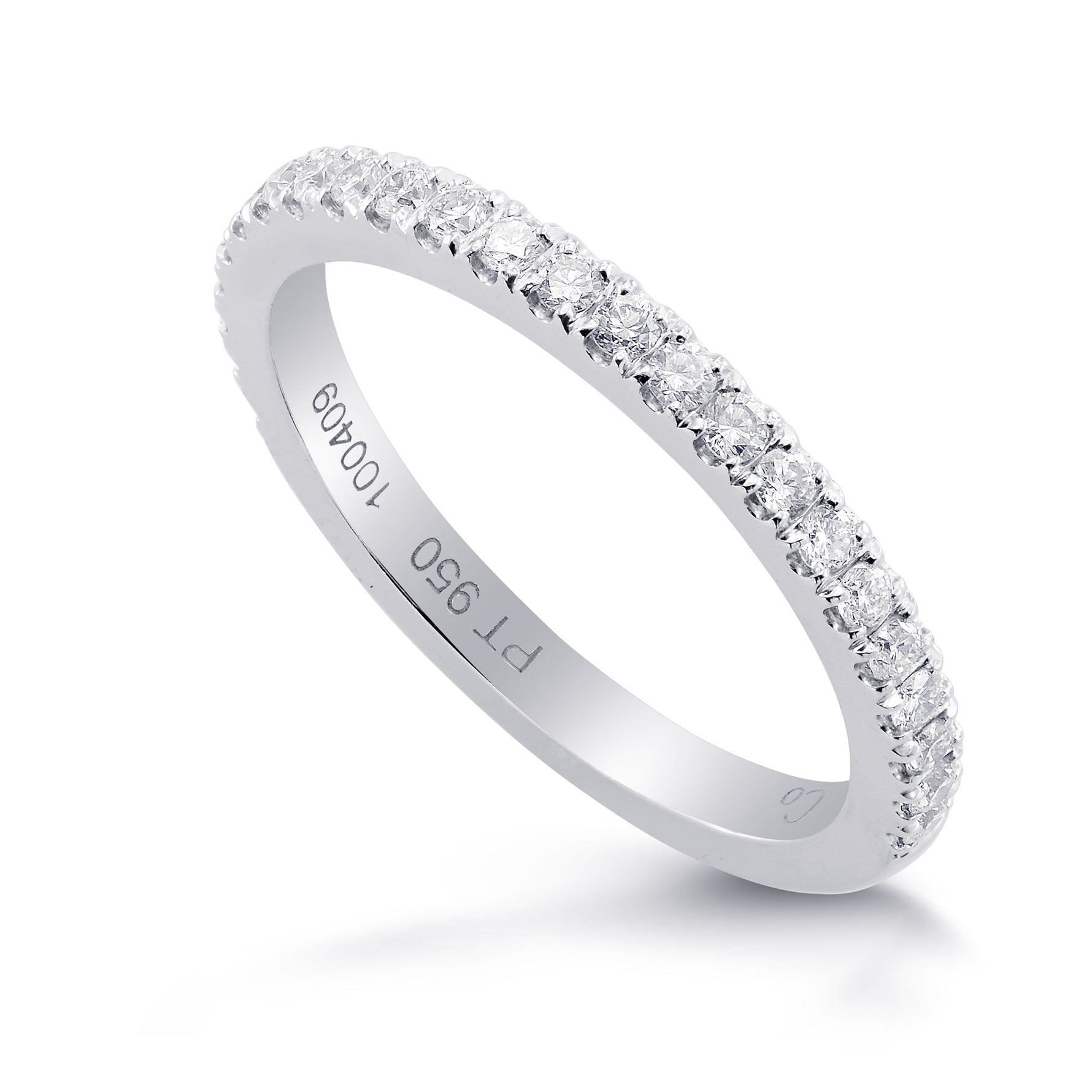 Platinum Diamond Half-Eternity Wedding Band