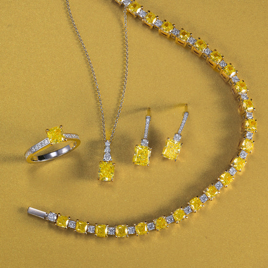Fancy Yellow and White Cushion Diamond Bracelet