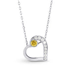 Fancy Vivid Yellow Heart Pendant 