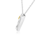 Fancy Vivid Yellow and White Pave Diamond Heart Pendant