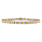 Fancy Yellow Radiant and White Diamond Bracelet