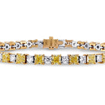 Fancy Yellow Radiant and White Diamond Bracelet