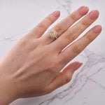 Fancy Intense Yellow Cushion Diamond Halo Ring