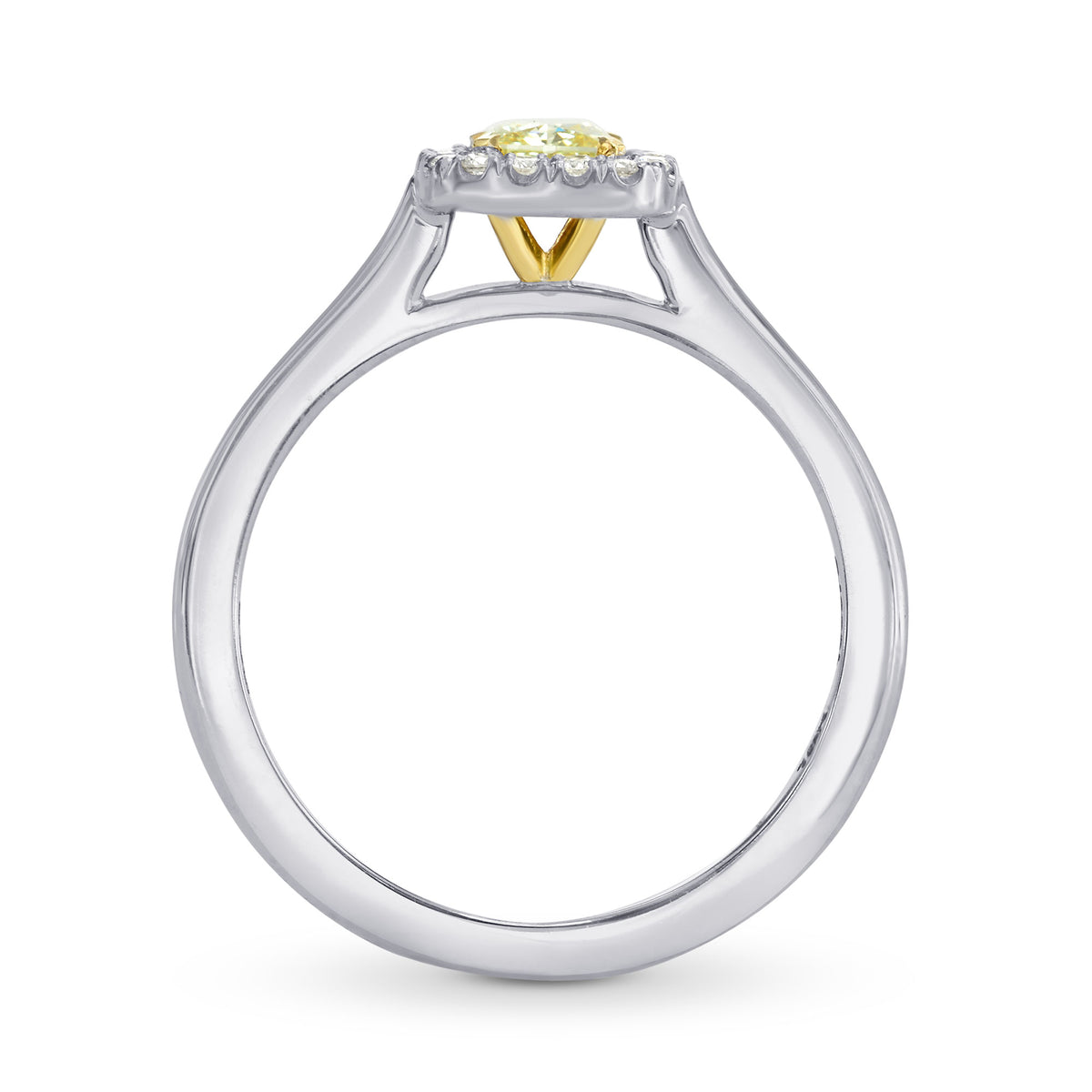 Fancy Yellow Cushion Diamond Halo Ring