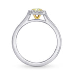 Fancy Yellow Cushion Diamond Halo Ring