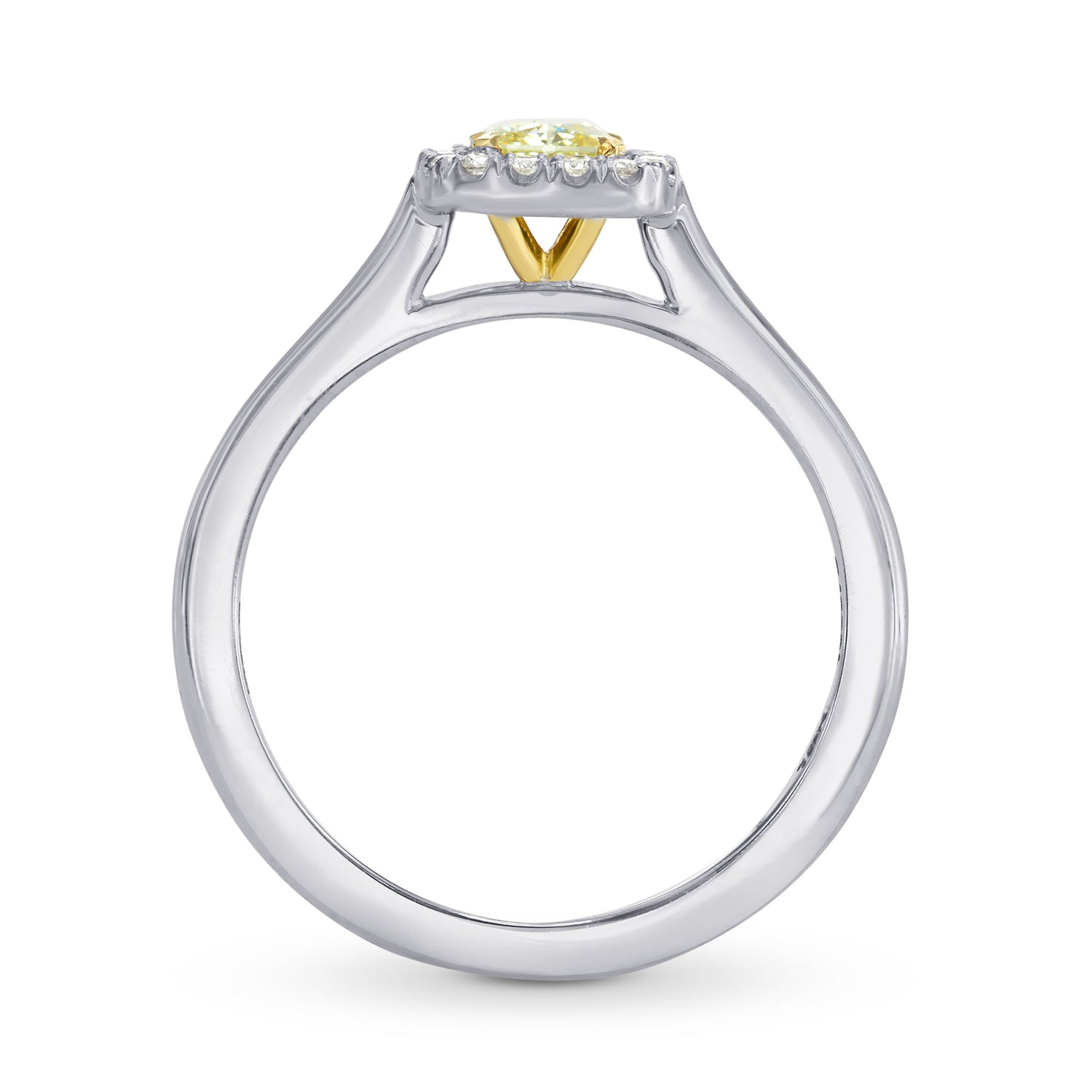 Fancy Yellow Cushion Diamond Halo Ring
