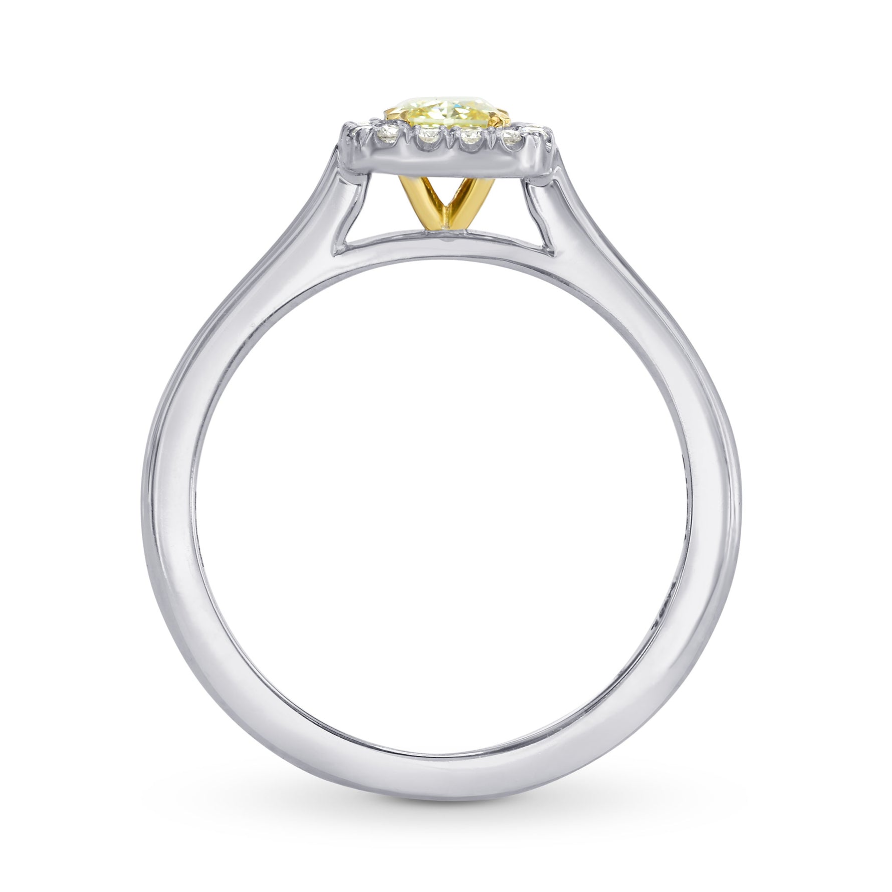 Fancy Yellow Cushion Diamond Halo Ring