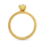 Fancy Intense Yellow Oval Engagement Wedding Ring Set