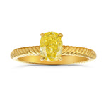 Fancy Intense Yellow Oval Engagement Wedding Ring Set