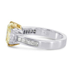 Fancy Light Yellow Cushion, Trapezoid & Princess Diamond Ring
