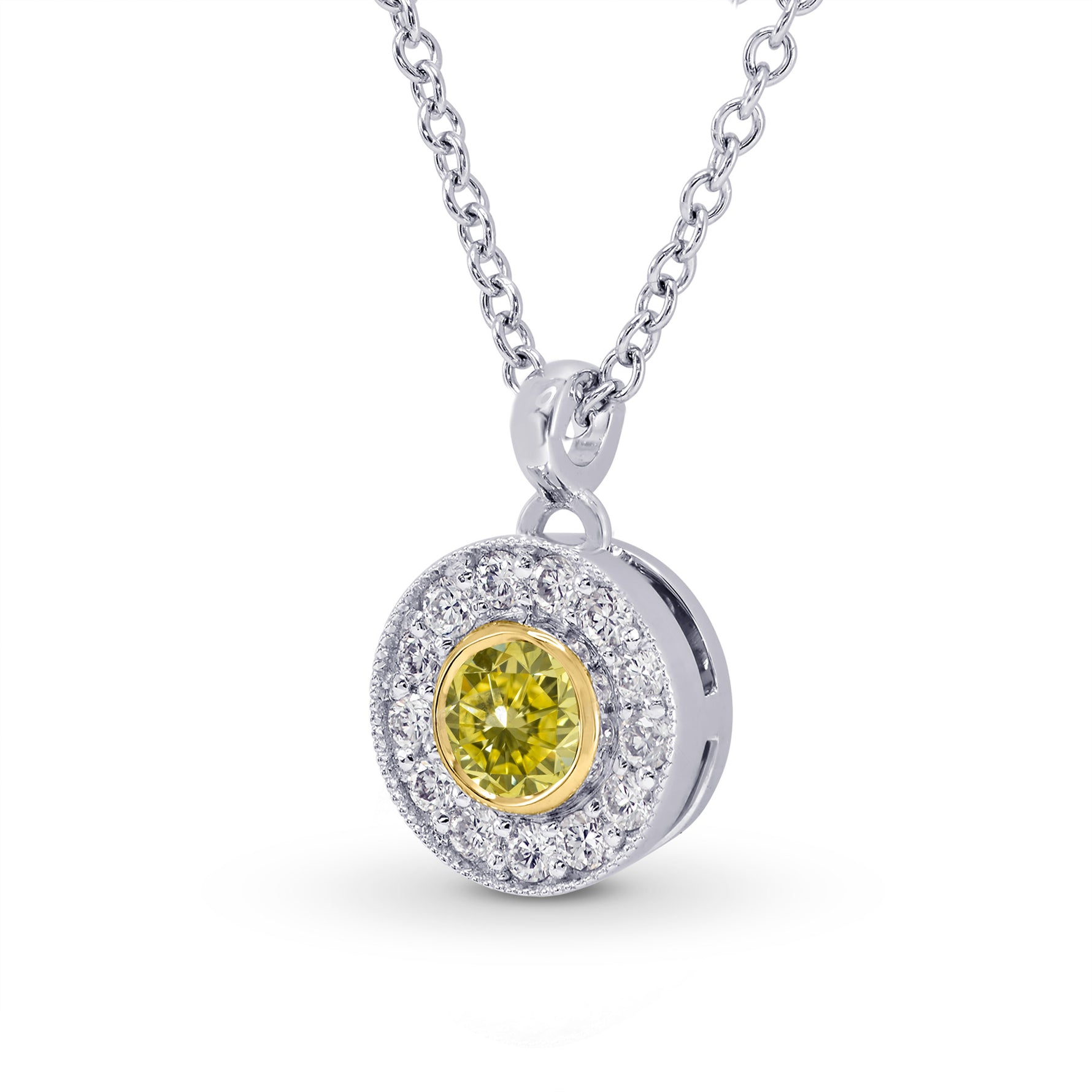 Closed Pave Round Hanging Halo Diamond Pendant Setting - 6