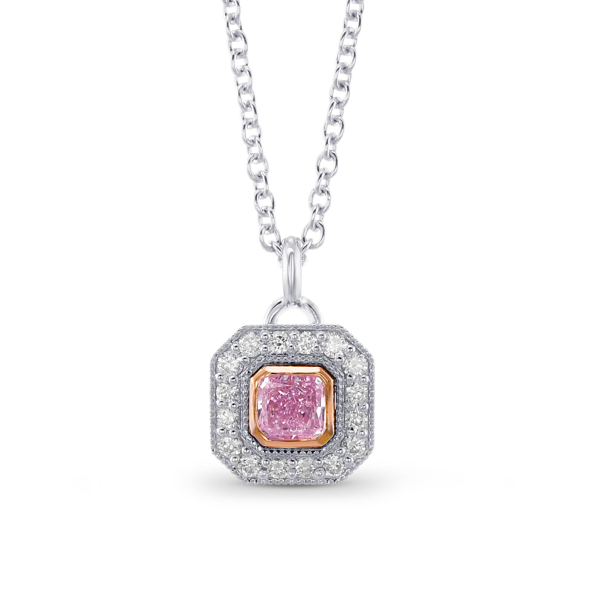 Closed Pave Round Hanging Halo Diamond Pendant Setting