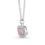 Closed Pave Round Hanging Halo Diamond Pendant Setting - 2