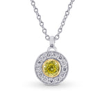 Closed Pave Round Hanging Halo Diamond Pendant Setting - 5