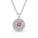 Closed Pave Round Hanging Halo Diamond Pendant Setting - 3