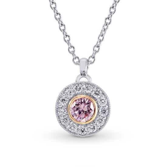 Closed Pave Round Hanging Halo Diamond Pendant Setting - 3