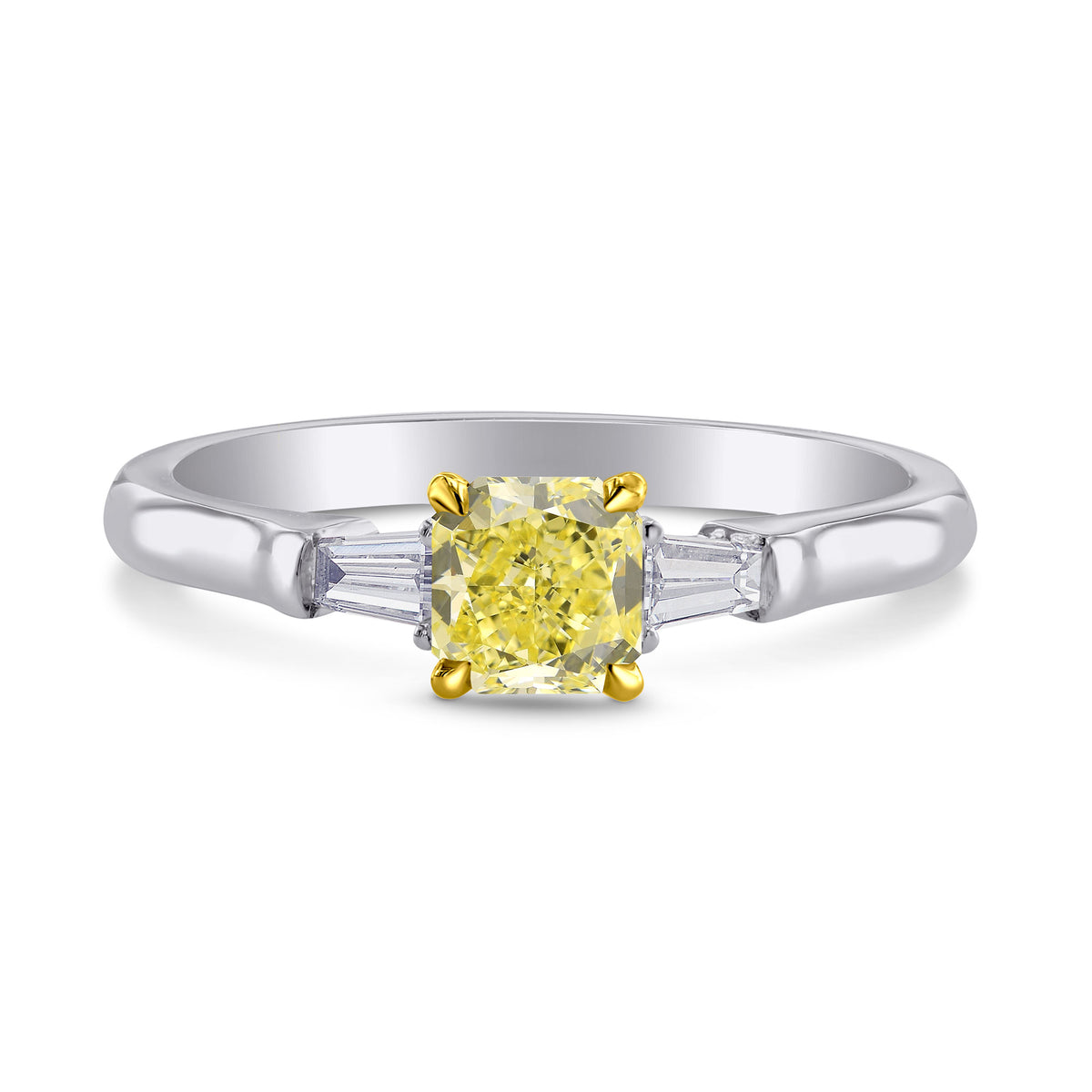 Solitaire Ring Setting with Taper Baguette Diamonds