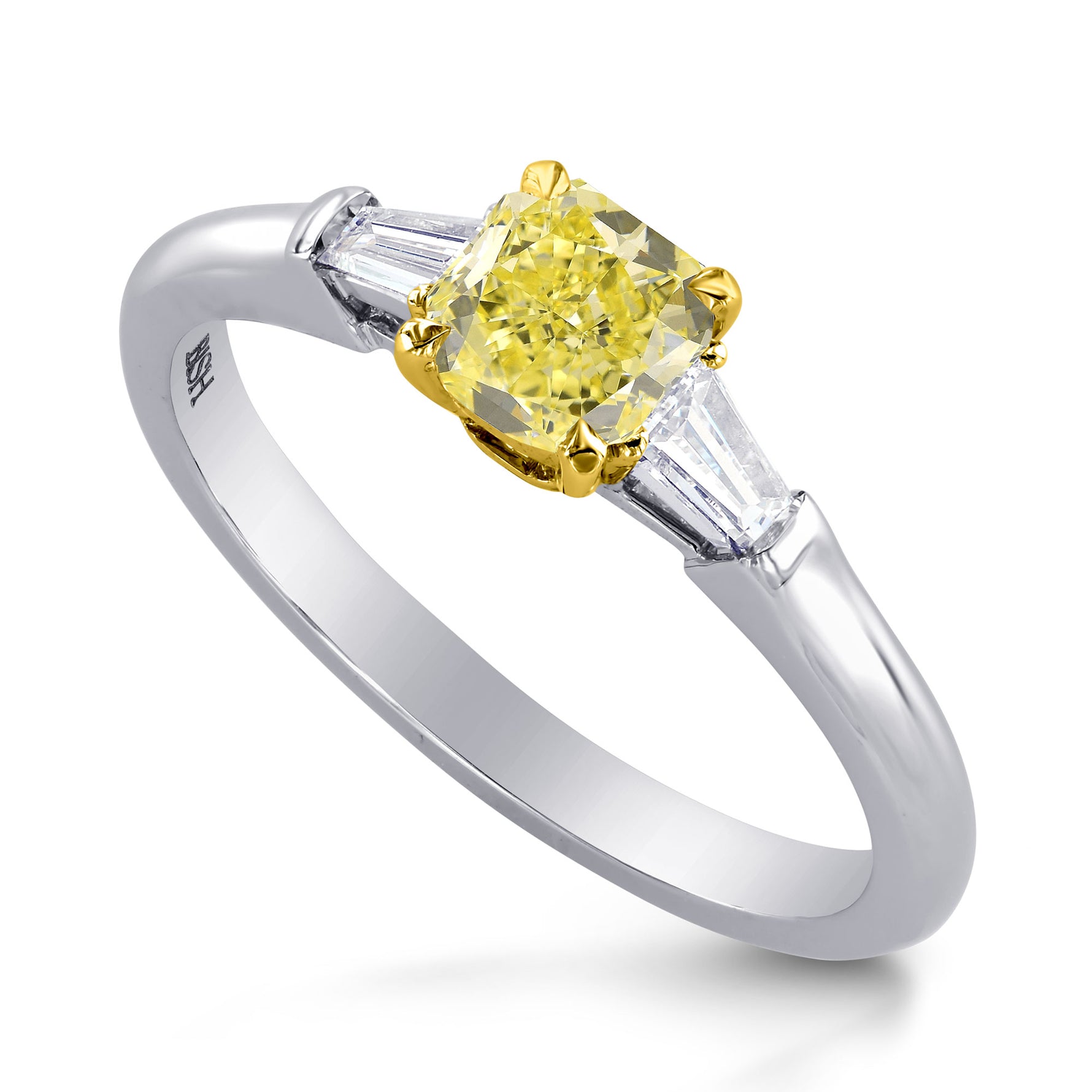 Solitaire Ring Setting with Taper Baguette Diamonds - 2