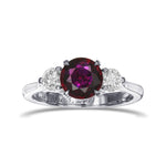 Three Stone Ring Setting with Round Side Diamonds - 4