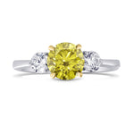 Three Stone Ring Setting with Round Side Diamonds - 5