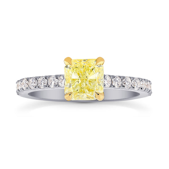 Four Prong Cushion Diamond & Pave Ring Setting