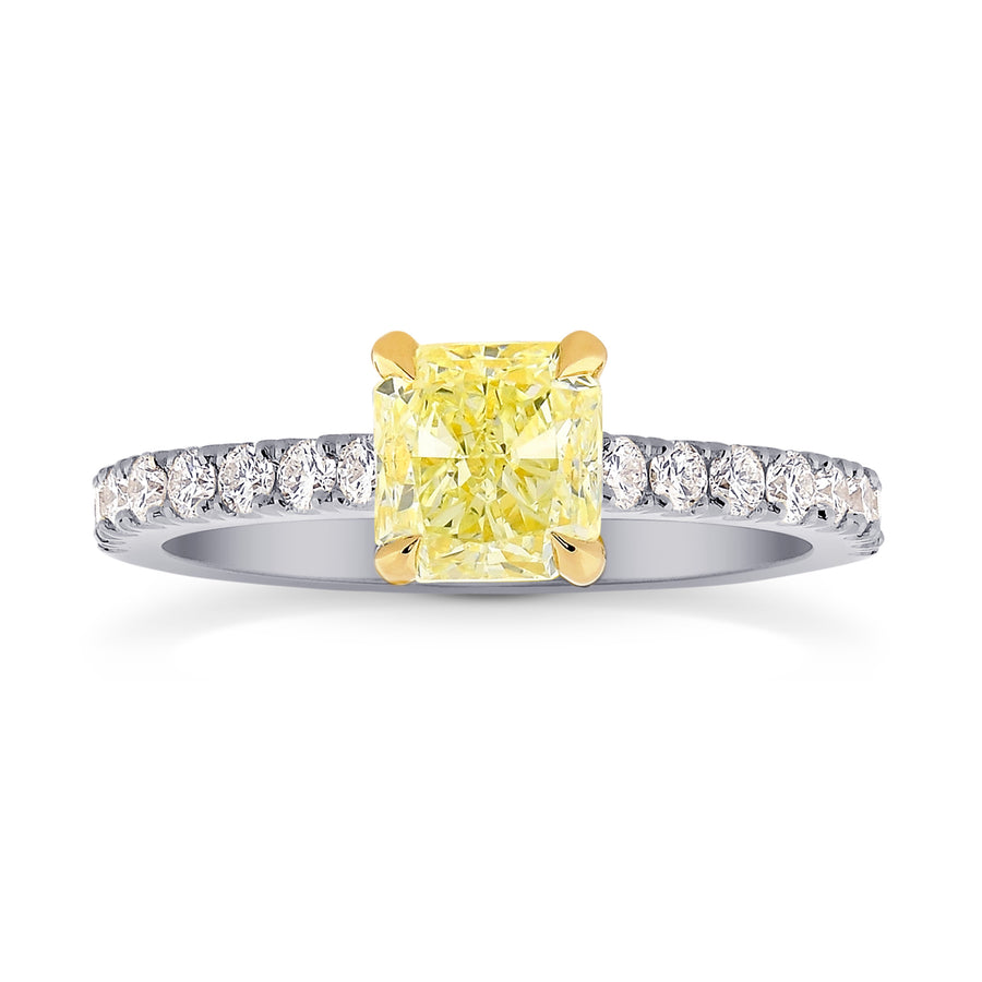 Four Prong Cushion Diamond & Pave Ring Setting