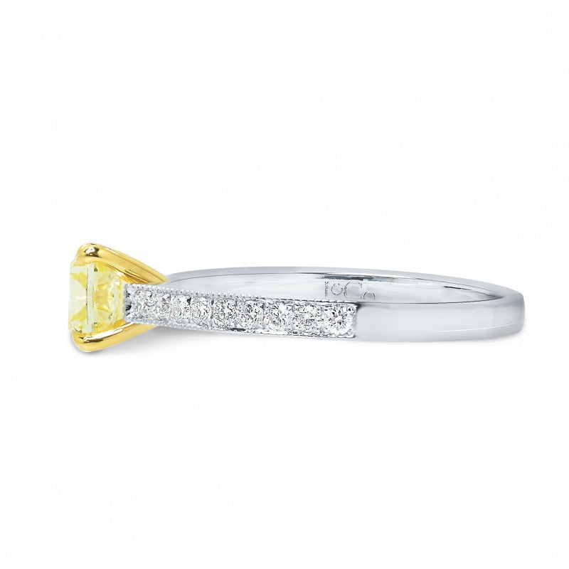 Fancy Intense Yellow Cushion Diamond Ring