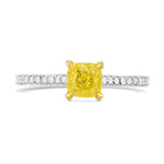 Fancy Intense Yellow Cushion Diamond Ring