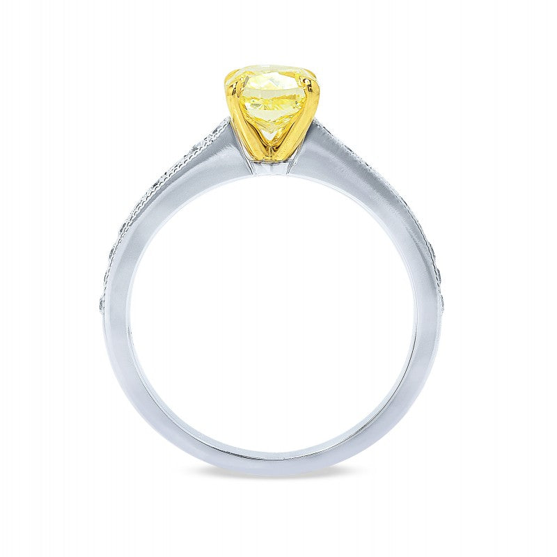 Fancy Intense Yellow Cushion Diamond Ring