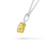 Fancy Intense Yellow Diamond Cushion Drop Pendant