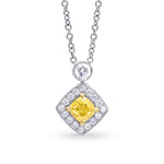 Fancy Intense Yellow Cushion Diamond Drop Pendant