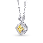 Fancy Intense Yellow Cushion Diamond Drop Pendant