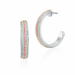 Fancy Pink Diamond Pave Hoop Earrings