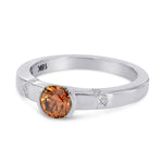Fancy Deep Brownish Orange Diamond Ring