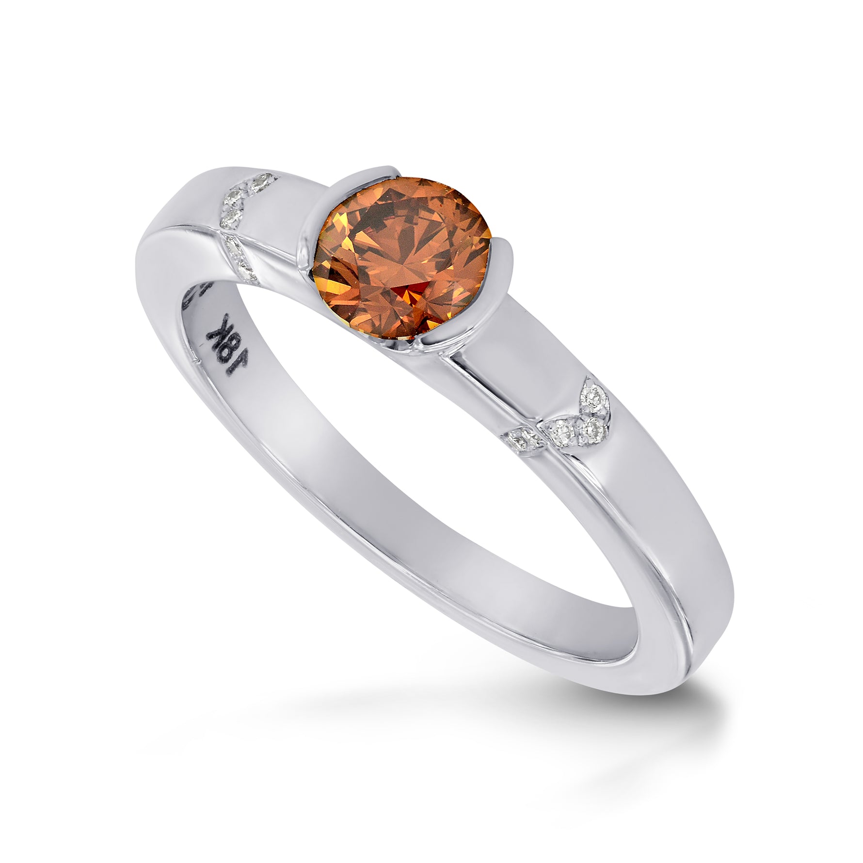 Fancy Deep Brownish Orange Diamond Ring