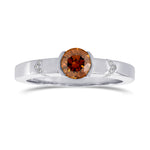Fancy Deep Brownish Orange Diamond Ring