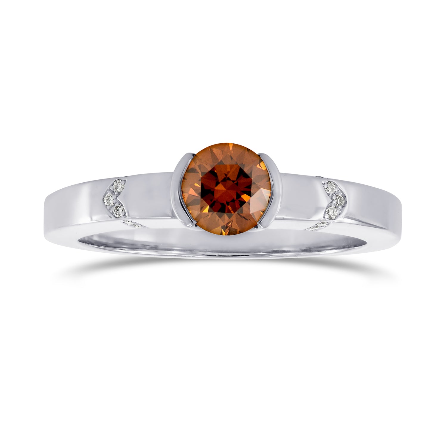 Fancy Deep Brownish Orange Diamond Ring