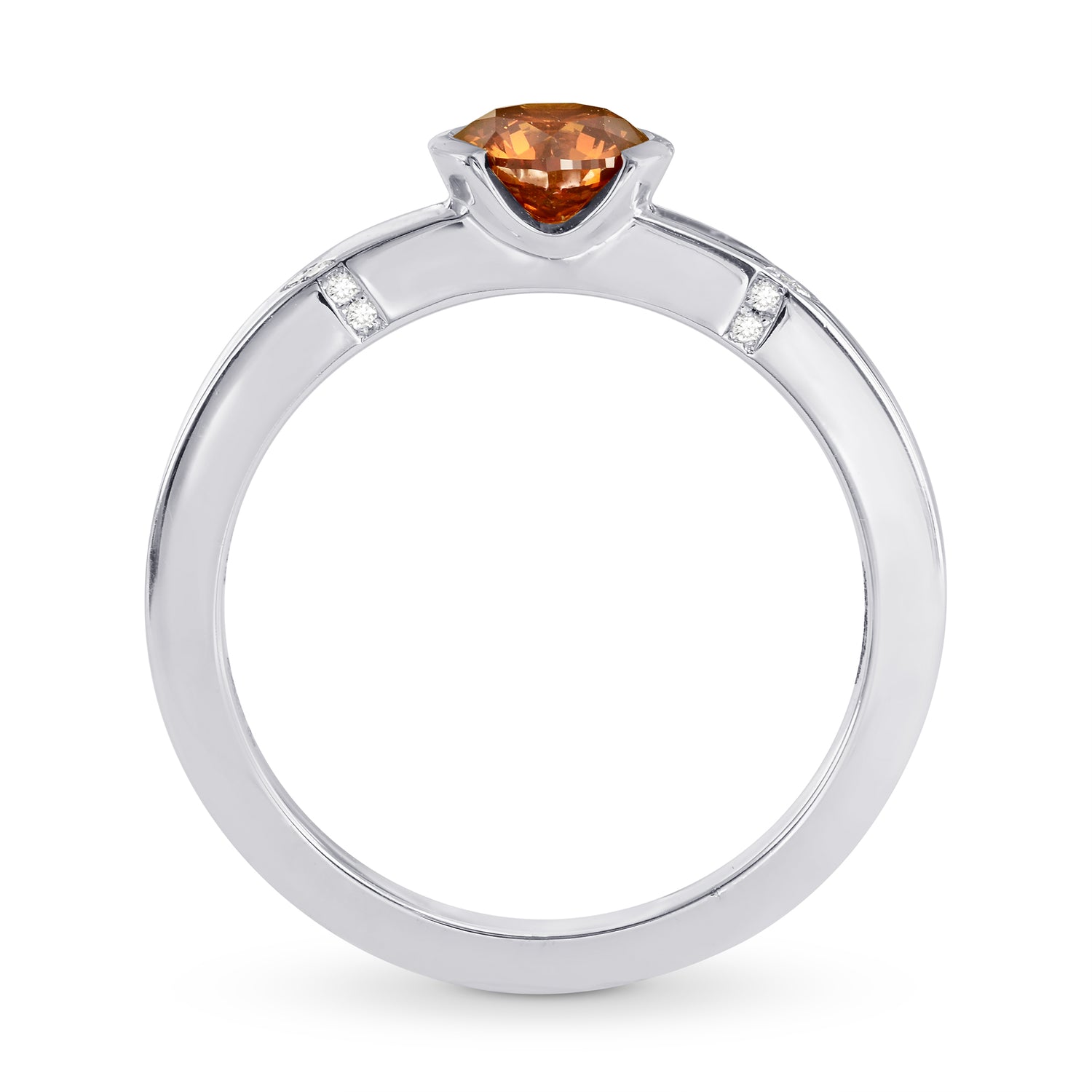 Fancy Deep Brownish Orange Diamond Ring