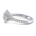 Platinum Collection Color and Fancy Vivid Yellow Diamond Double Halo Ring