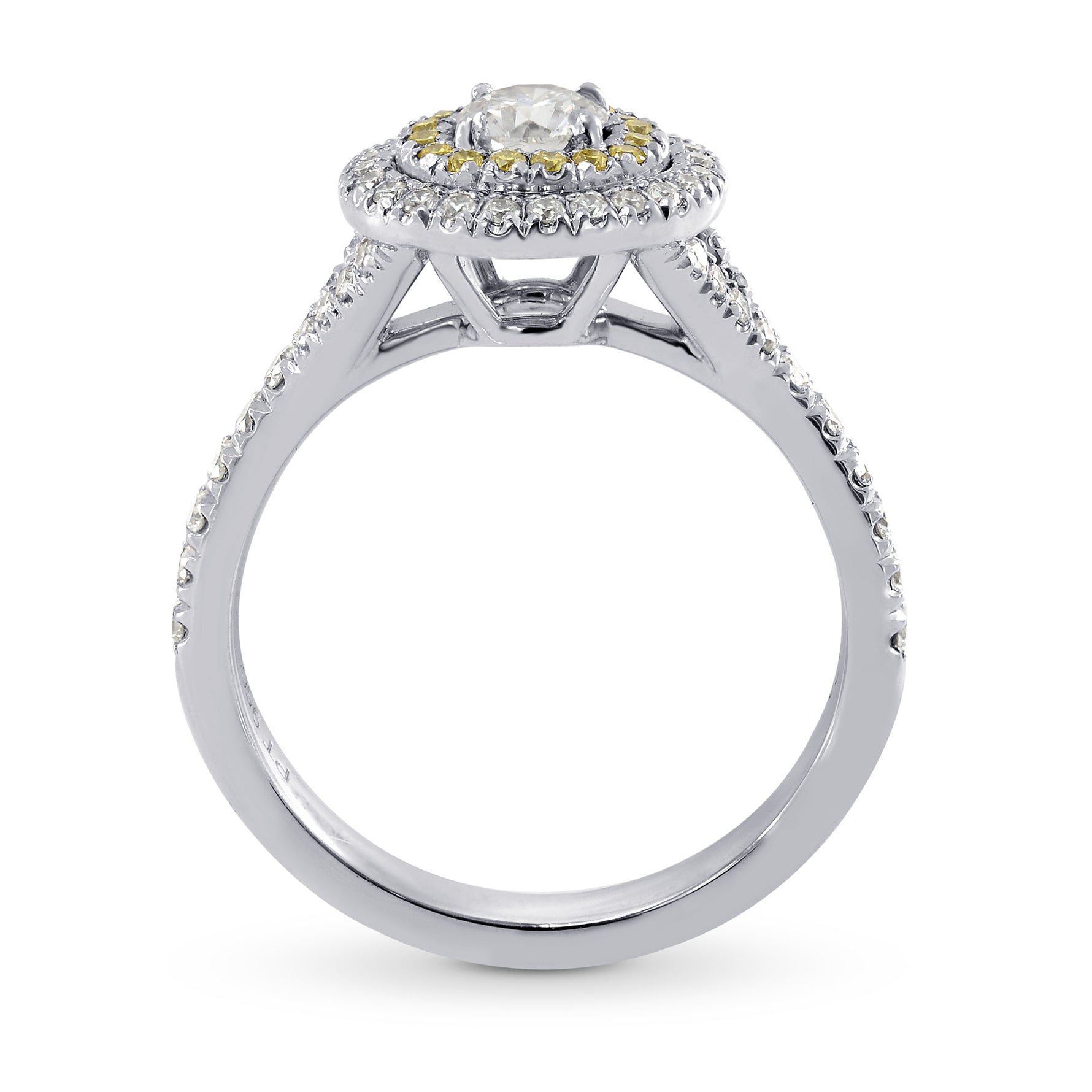 Platinum Collection Color and Fancy Vivid Yellow Diamond Double Halo Ring