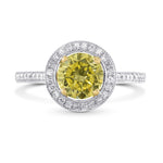 Vintage Style Milgrain Halo Diamond Ring Setting