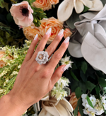 Fancy Orange Brown Diamond Pave Diamond Flower Ring