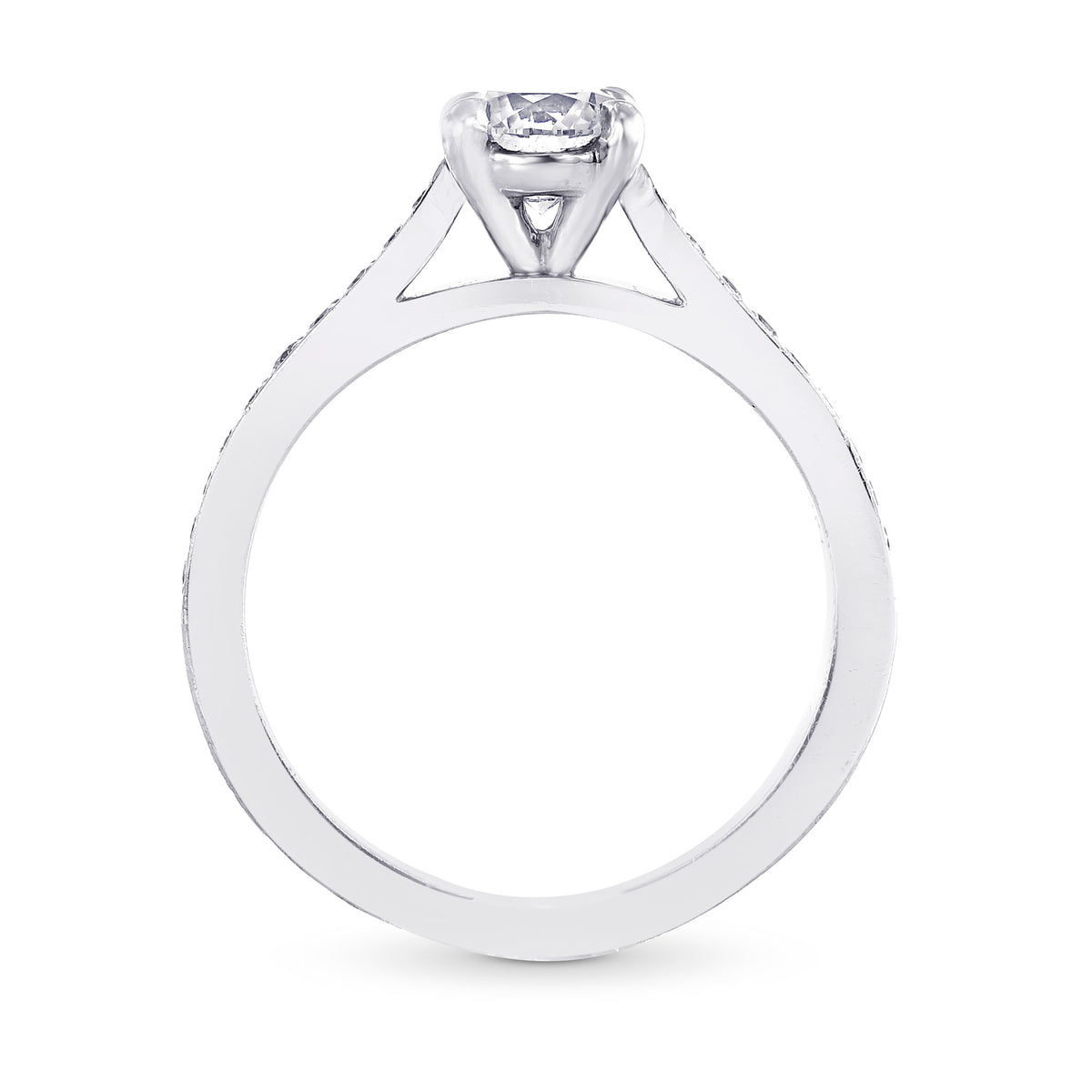 White  Brilliant Diamond Side Stones Ring