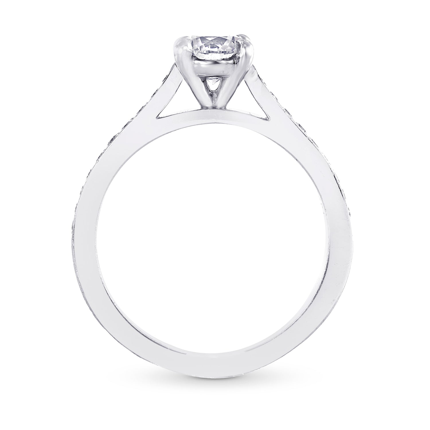 White  Brilliant Diamond Side Stones Ring